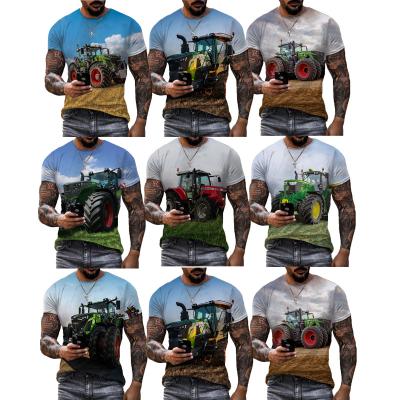 China Tractor 3D Print T-shirts Mens Summer Shorts QUICK DRY Digital Printing Mens Top OEM ODM Tops Shirt 3D Tees for sale