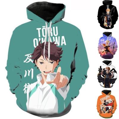 China High Quality Japanese Anime Windproof Sports 3D Oversized Pullover Printed Hoodies For Men Fashion 2021 Casual 3D Printed Mens Hoodies for sale