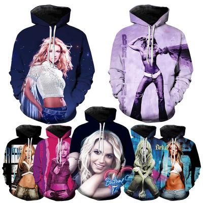 China High Quality Windproof Oversized Pullover 3D Printed Hoodies For Singer Britney Spears Fashion Cool Casual Men's 3D Printed Mens Hoodies for sale