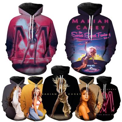 China High Quality Casual Fashion Windproof Oversized Pullover 3D Printed Hoodies For Men's Hot Singer Mariah Carey 3D Printed Mens Hoodies for sale