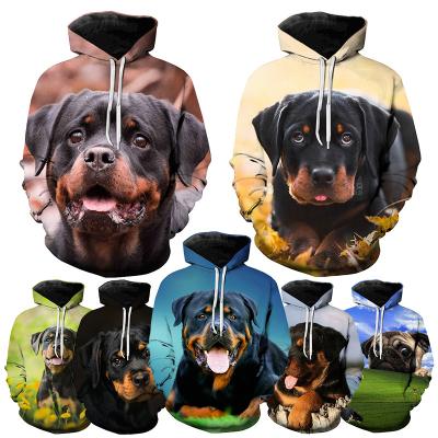 China Windproof Rottweiler Animal Dog 3D Printed Hoodies For Men 2021 New Hot Sale Fashion Casual Oversized Pullover 3D Printed Mens Hoodies for sale