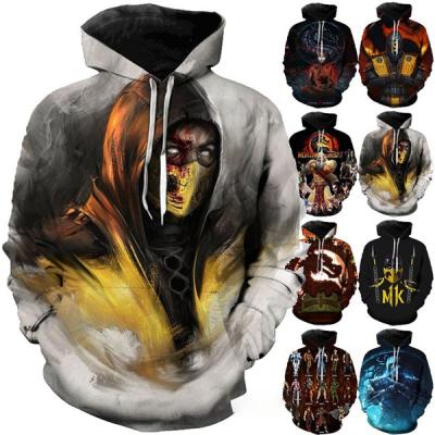 China Anti-wrinkle Game Mortal Kombat Oversized Pullover 3D Printed Hoodies Men 3D Digital Printing Hoodies Men All Over Print Custom OEM ODM Hoody for sale