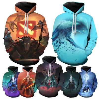 China 2021 Windproof New Design Hot Casual Fashion Sell 5v5 Mobo Game 3d Printing Plus Size Pullover DOTA 2 3D Printed Hoodies For Men for sale