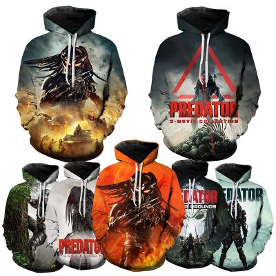 China High Quality Casual Fashion Windproof Oversized Pullover 3D Printed Hoodies For Cool Men Horror Movie Predator 3D Printed Mens Hoodies for sale