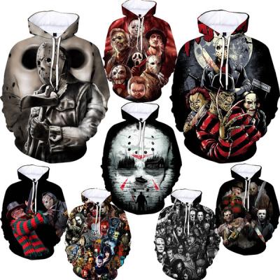 China Anti-Wrinkle Freddy Krueger Jason Horror Pullover 3D Printed Hoodies 3D Digital Printing Hoodies Men Print Anywhere ODM OEM Custom Hoody for sale