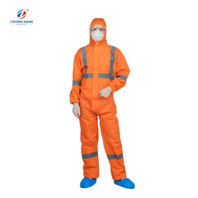 China Hoods or Collar+ Long Sleeves with Boots or Without or Customized Microporous Coverall Disposable Polypropylene with Reflective Tape for sale