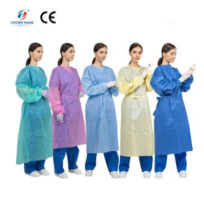 China Aami Waterproof Antistatic CE High CPE SMS 4 PP Sterile Hospital Level 2 Reinforced Isolation Clothing Disposable Medical PPE Gown for sale