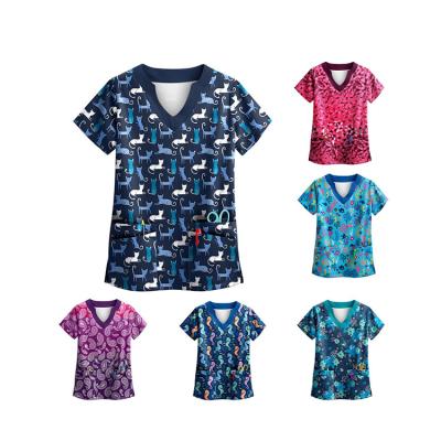 China Hospital Medical Uniform Low Price Medical Printed Medical Unform Nursing Scrub for sale