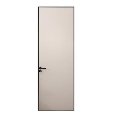 China Waterproof modern white aluminum frame wpc wooden color Seeyesdoor invisible door with concealed hinge for sale