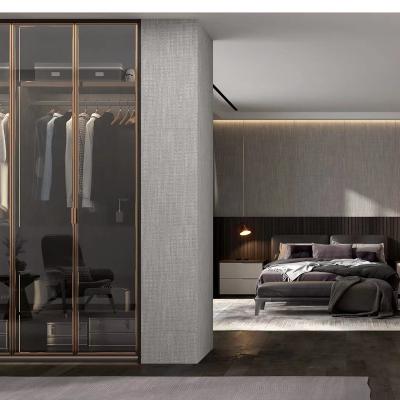 China Modern Customized wardrobe glass door wardobe modern wardrobe with glass doors for sale