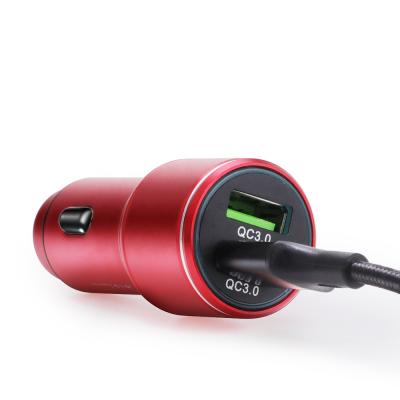 China DC 12v 24v 3.0 Quick Charge Fast Wireless Charging Support Dual 2 USB C Car Charger Fast Charging Type For Smart Phone for sale