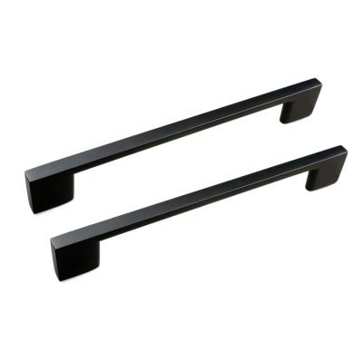 China OEM Aluminum Drawer Decorations Foshan Factory Matte Black Aluminum For Kitchen Cabinets Door Pull Handle for sale