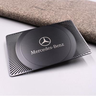 China Stainless Steel Contact Trading Lounge Waterproof 1mm Business Novelty Metal Card for sale