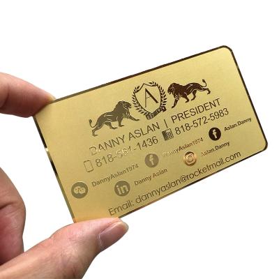 China Custom Black Stainless Steel VIP Business Gold Metal Member Plated Card for sale