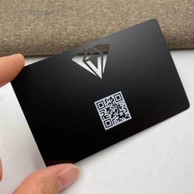 China Stainless Steel Metal Free Design Personalized Card With QR Code for sale