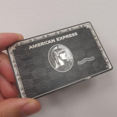 China Customized Stainless Steel Laser Cut Amex Black Metal Business Card for sale