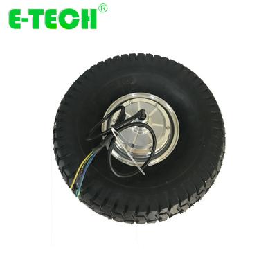 China BLDC Double Axle 48V 400W High Torque Single Wheel Geared 15 Inch Electric Hub Motor Wheel for sale