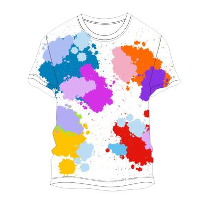 China Custom Anti-Wrinkle OEM Polyester Fabric Men's Digital Color Print Tie Dye T-Shirts for sale