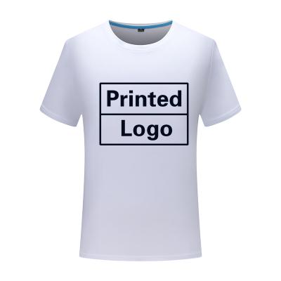 China high quality short round neck T-shirt Anti-wrinkle sleeve logo embroidery T-shirt printing custom wholesale for sale