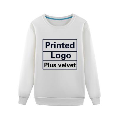 China Anti-pilling wholesale plus long sleeve velvet sweatshirt round neck sweater custom logo printing for sale