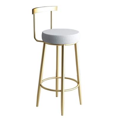 China Unique cheap high quality nordic classic luxury metal design velvet home kitchen velvet bar stool gold back legs unique fabric for sale