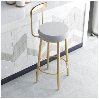 China Place chair bar stool backup leather and iron morden velvet importer barstools gold legs for sale