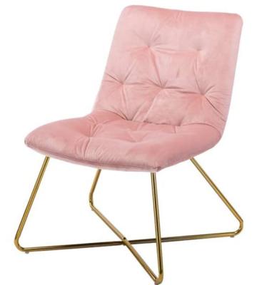 China Save Place Velvet Soft Lounge Chair With Gold Metal Legs Accent Chair Leisure Chair For Bedroom / Living Room for sale