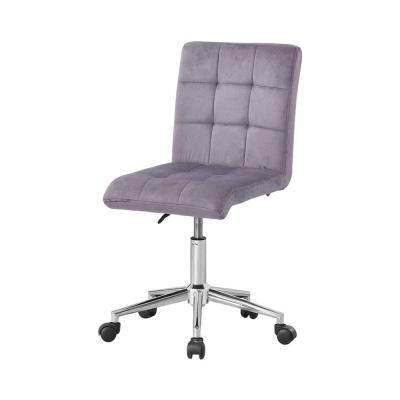 China Computer Adjustable Armless Chair Velvet Chair Office Swivel (Height) Chair for sale