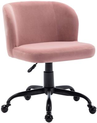 China Pink Velvet Swivel Office Study Chair Home Office Computer Chair Living Room Bedroom Adjustable Chair (Height) for sale