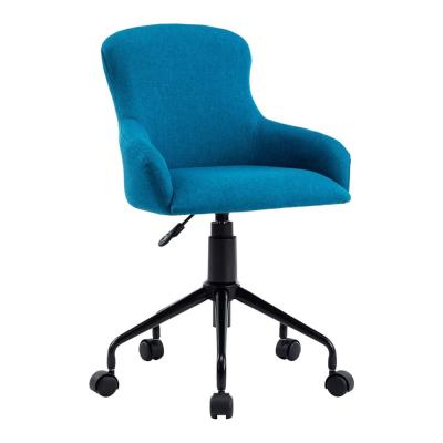 China Modern Bedroom Backup Canvas Computer Lounge Chair Home Office Study Chair Swivel Place Chair Blue for sale