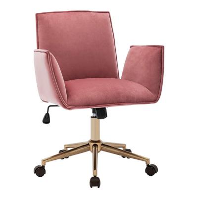 China Adjustable Home Office Chairs Velvet Home Office Chair Computer Desk Chair Pink (Size) for sale