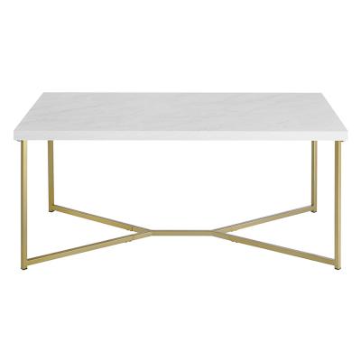 China Other Rectangular Modern Coffee Table For Living Room White Faux Marble Coffee Table for sale