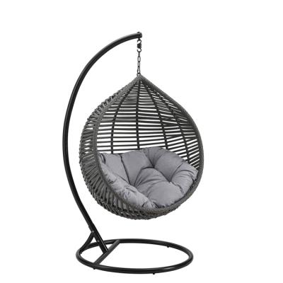 China Leisure Style Outdoor Hanging Rattan Swing Egg Chair Patio Swing Chair Camp Chair Relaxation Wicker Deluxe Swing Chair for sale