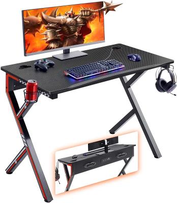 China Hot Selling Home Backup Place Furniture Computer Game Table RGB Led Light Computer Game Desk For Home for sale