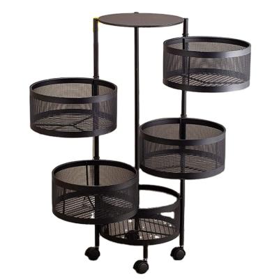 China Corner Stored Storage Rack For Bathroom 5 Tier Grid Carbon Steel Rack Multifunctional Storage Living Room Storage Rack Mobile for sale