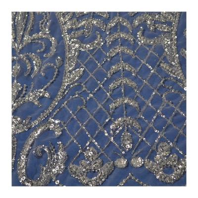 China 2021 New Noble African Organza Embroidery Viable Factory Made Beaded Lace Fabric With Sequins For Wedding Woman Lady Girls Dresses for sale