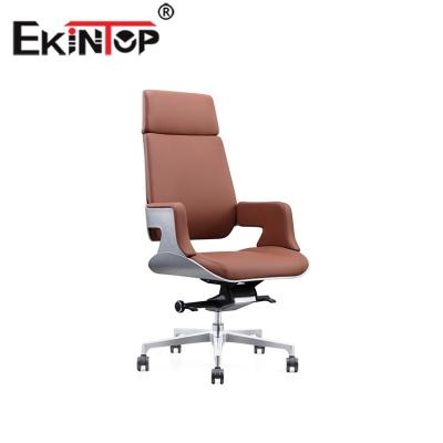 China Ekintop Adjustable High Back Executive Office Chair (Height) Boss Chair Luxury Leather Office for sale