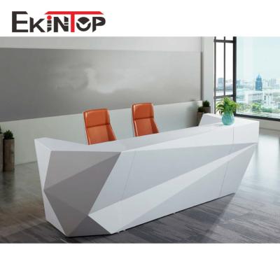 China Customized Glass Nurse Station Modern Design Dealing Room Reception Counter Desk Glass Table For Office Furniture for sale