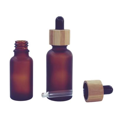 China 5ml 10ml 15ml 20ml 30ml 50ml 100ml Eco-friendly Recyclable Custom Matte Black Essential Oil Serum Glass Dropper Bottle With Bamboo Cap Paper Tube for sale