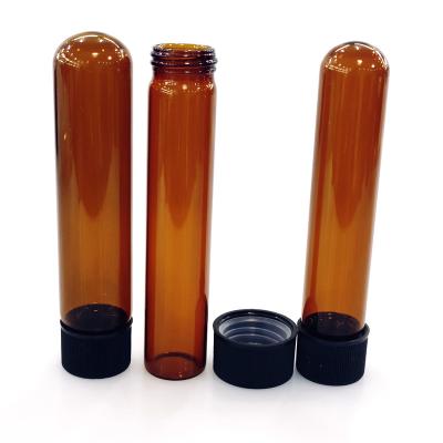 China Eco-friendly Recyclable custom color matte black clear glass tube bottles with logo CR caps for glass package 100mm 116mm 120mm for sale