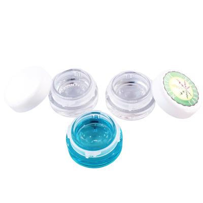 China Eco-friendly recyclable glass jar 3g 5g mini clear concentrate glass jars wax rosin jars with black lid for sale