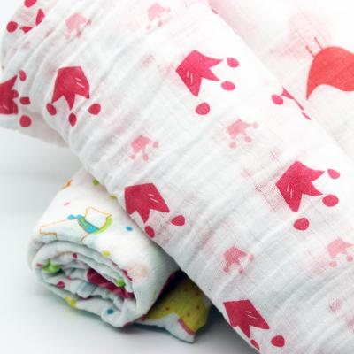 China Best Selling PASSIONATE Printing Muslin Gauze Cloth Blanket for Wrapping Wraps for Babies for sale