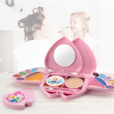 China 2021 Factory direct sale heart shape quick dry cosmetic sets with 2 layers design makeup powders and set brushes for teenage girls for sale