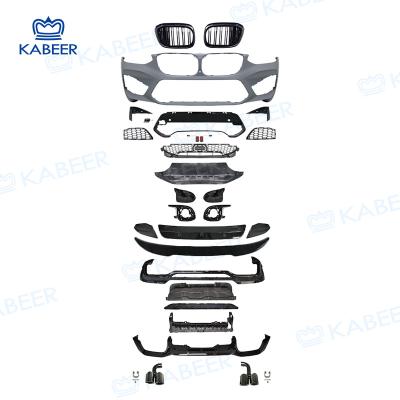 China Same as genuine car upgrade for BMW G02 to X4M with front and rear bumper lip body kits for sale