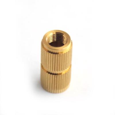 China New OEM High Quality Precision Brass Auto Lathe Mini Brass Parts Inlaid Nut CNC Aluminum Machining Spare Parts for sale