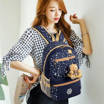 China Hot Sale 3pcs Anti-theft School Kids Bags Women Backpack Schoolbag Women Travel Bag Backpacks for sale