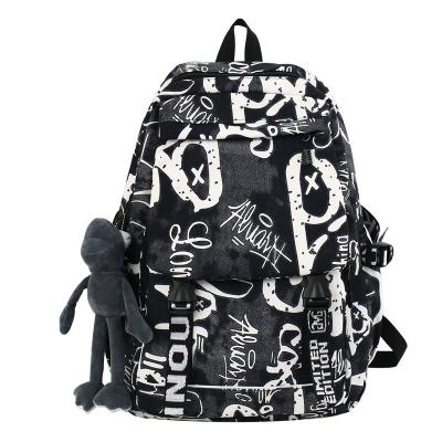 China Fashion Waterproof Schoolbag Personality Camouflage Graffiti Couples Backpack Large Capacity Female Student Backpack for sale