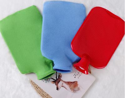 China Large Volume Fleece PVC Hot Water Bottle for sale