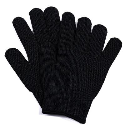 China Wearable-Anti-Cut Black Stainless Steel Microfilament Polyester Industrial Safety Gloves for sale