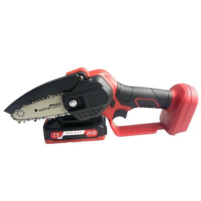 China Long endurance 21V 4 Inch Esay Handheld Cordless Devicrechargeable electric chain Portable Chain Saw for sale